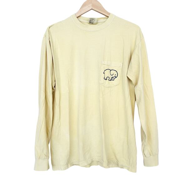 Comfort Colors Ivory Ella Yellow Elephant Long Sleeve Shirt Sz M - Picture 1 of 3
